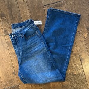 NWT Old Navy Women's Dark Blue Wide Leg Jeans Size 12 Tall
